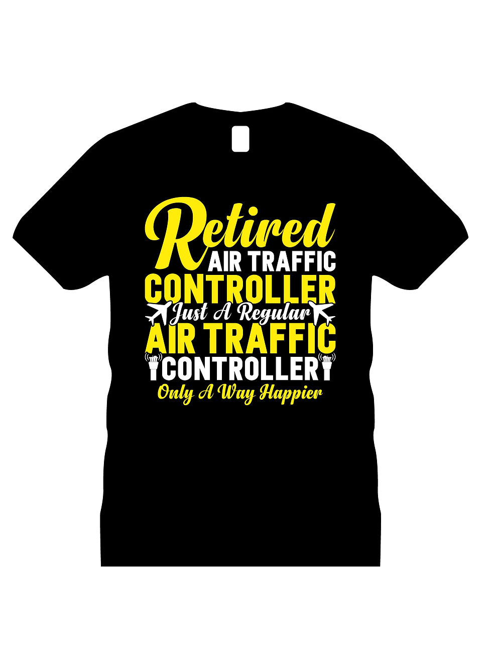 retired air traffic controller just a air traffic co typography printed t shirts