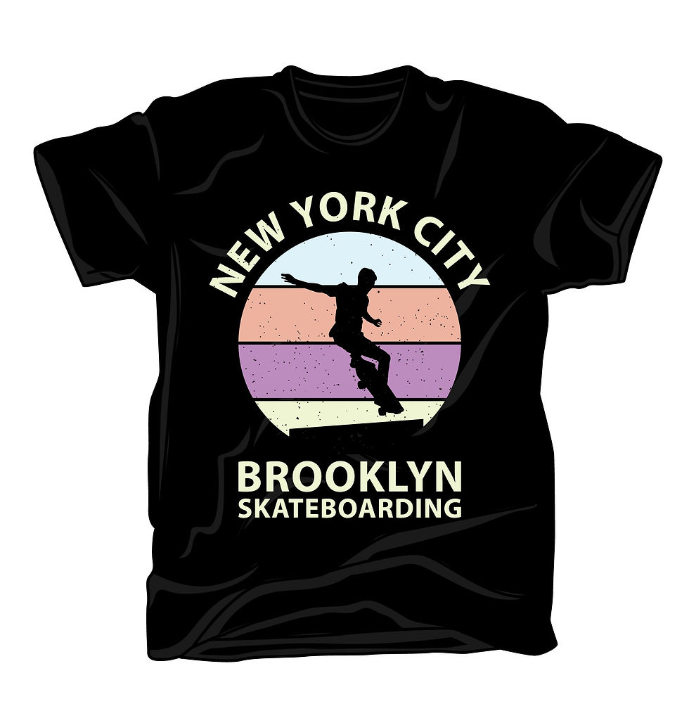 new york city brooklyn skateboarding graphic printed t shirts
