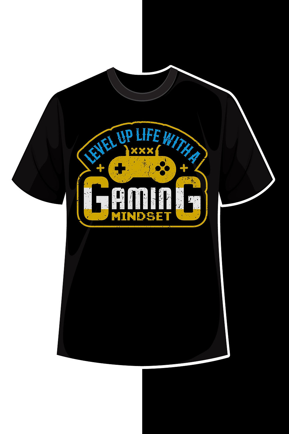 level up life with a gaming mindset graphic printed t shirts