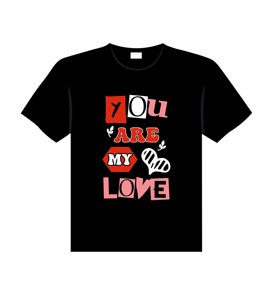 Thumbnail: love kisses and valentine wishes typography printed t shirts