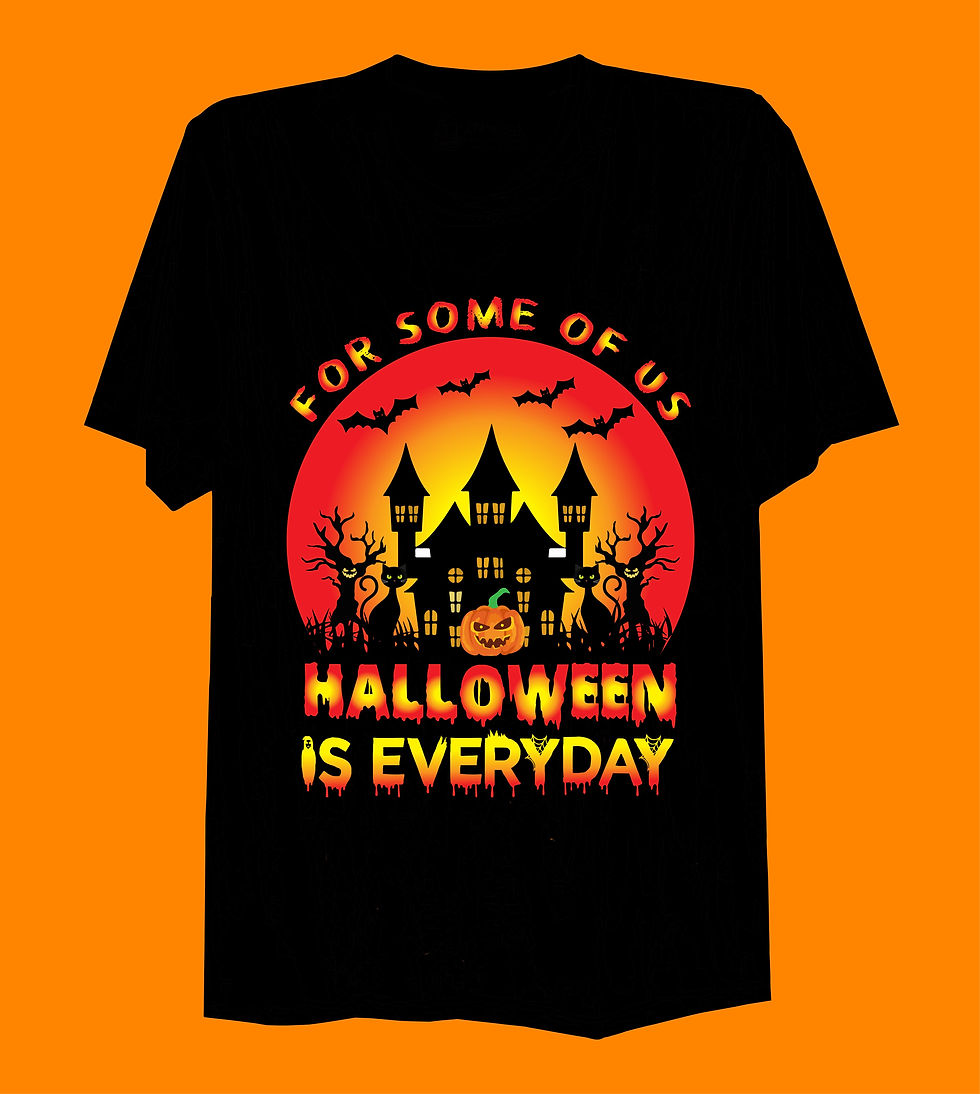 Thumbnail: halloween celebration with scary castle night tshirt halloween pumpkin face tshi