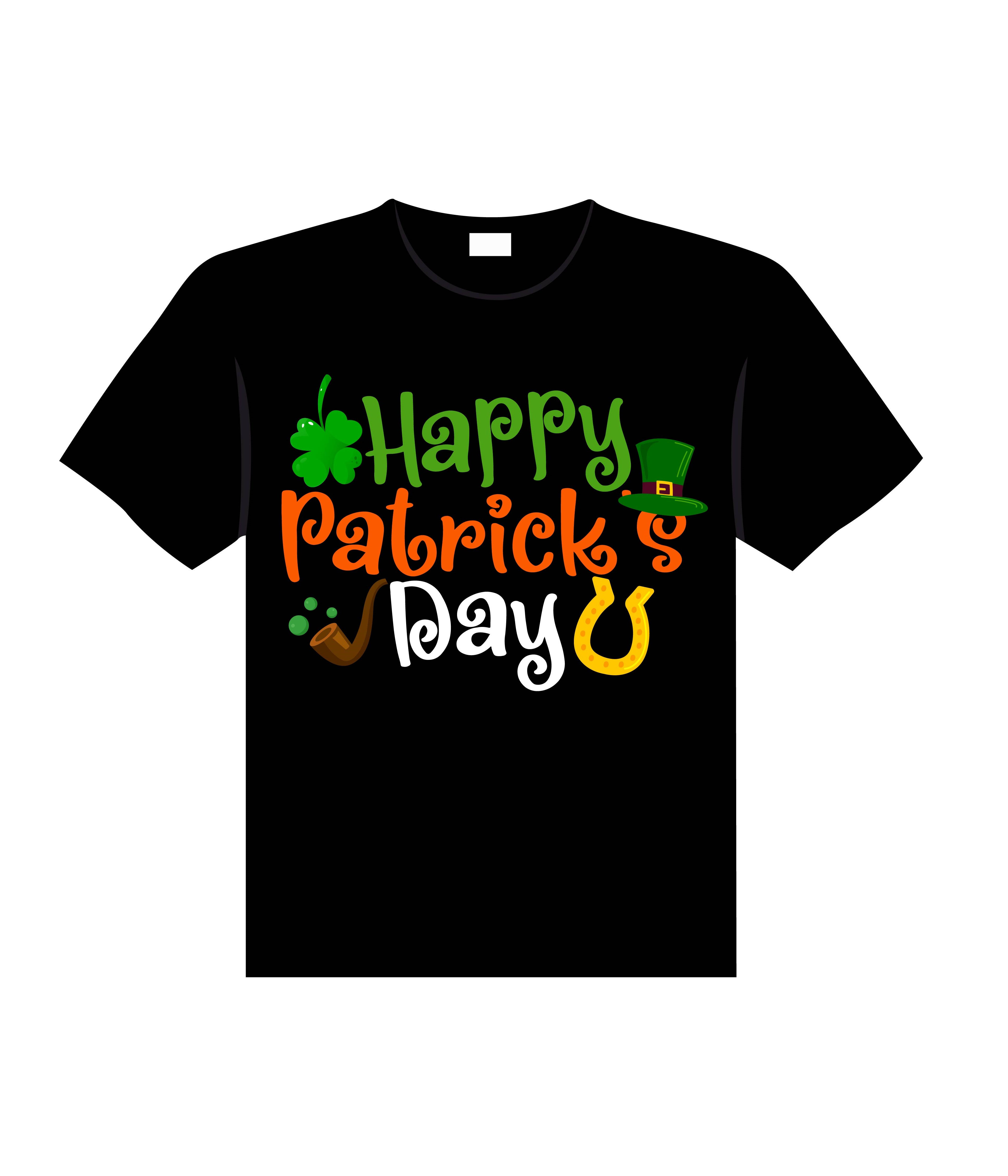 happy patricks day typography printed t shirt