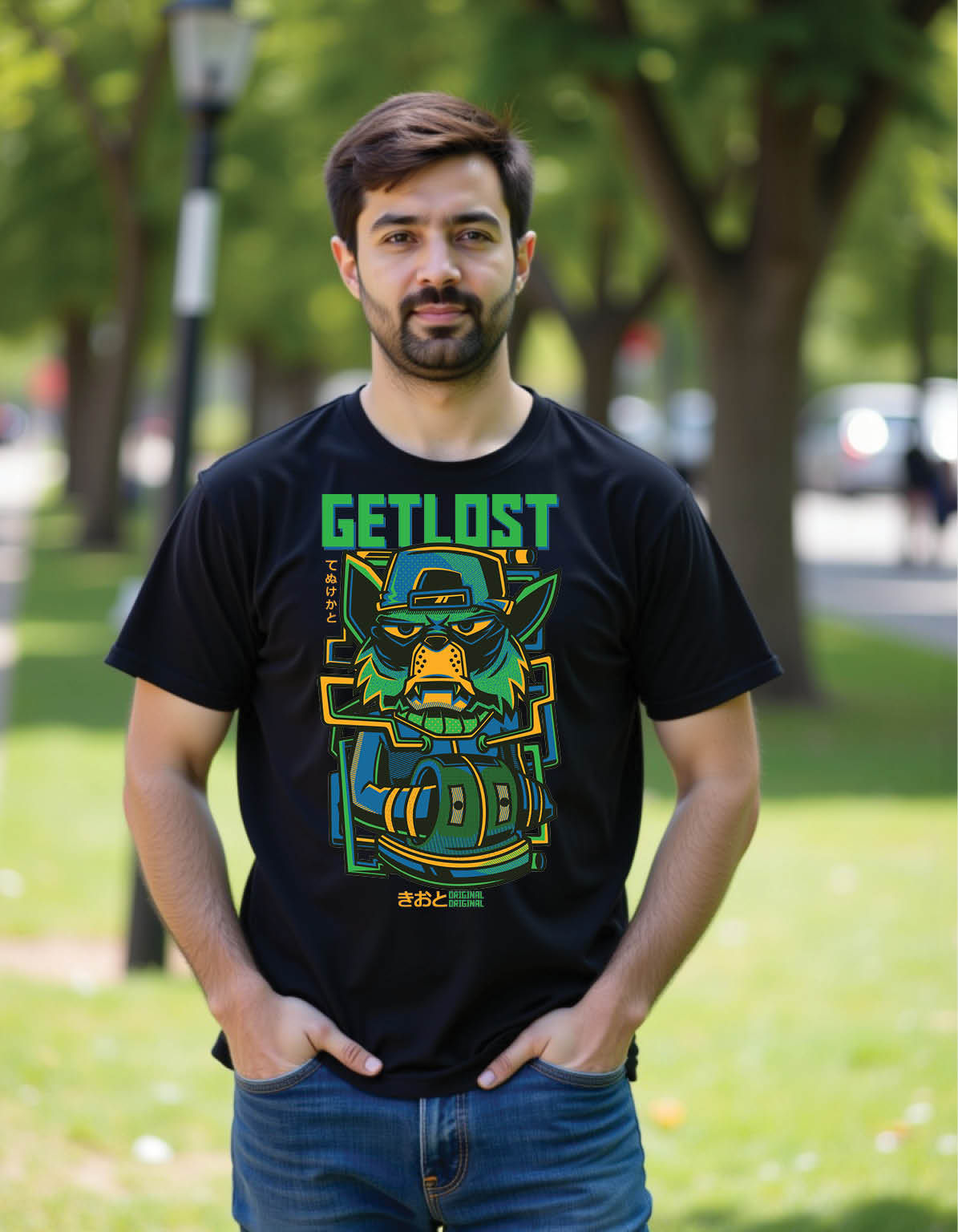 Static Pulse Regular Fit Tee with Electric Beat Street Graphic