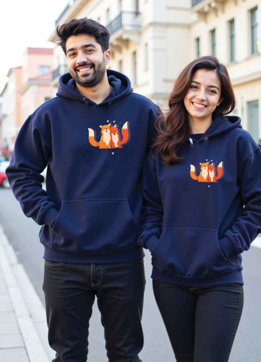 Pink City Love from Vaishali Nagar – Royal Romance Matching Hoodie Pair