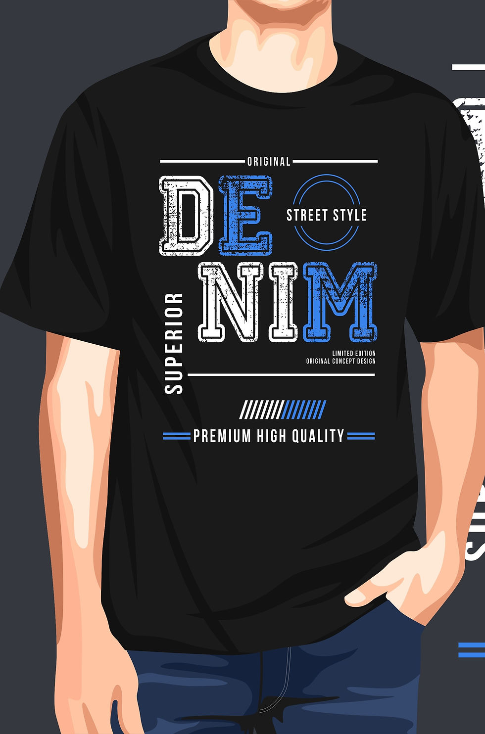 original denim premium quality oversized typography printed t shirts