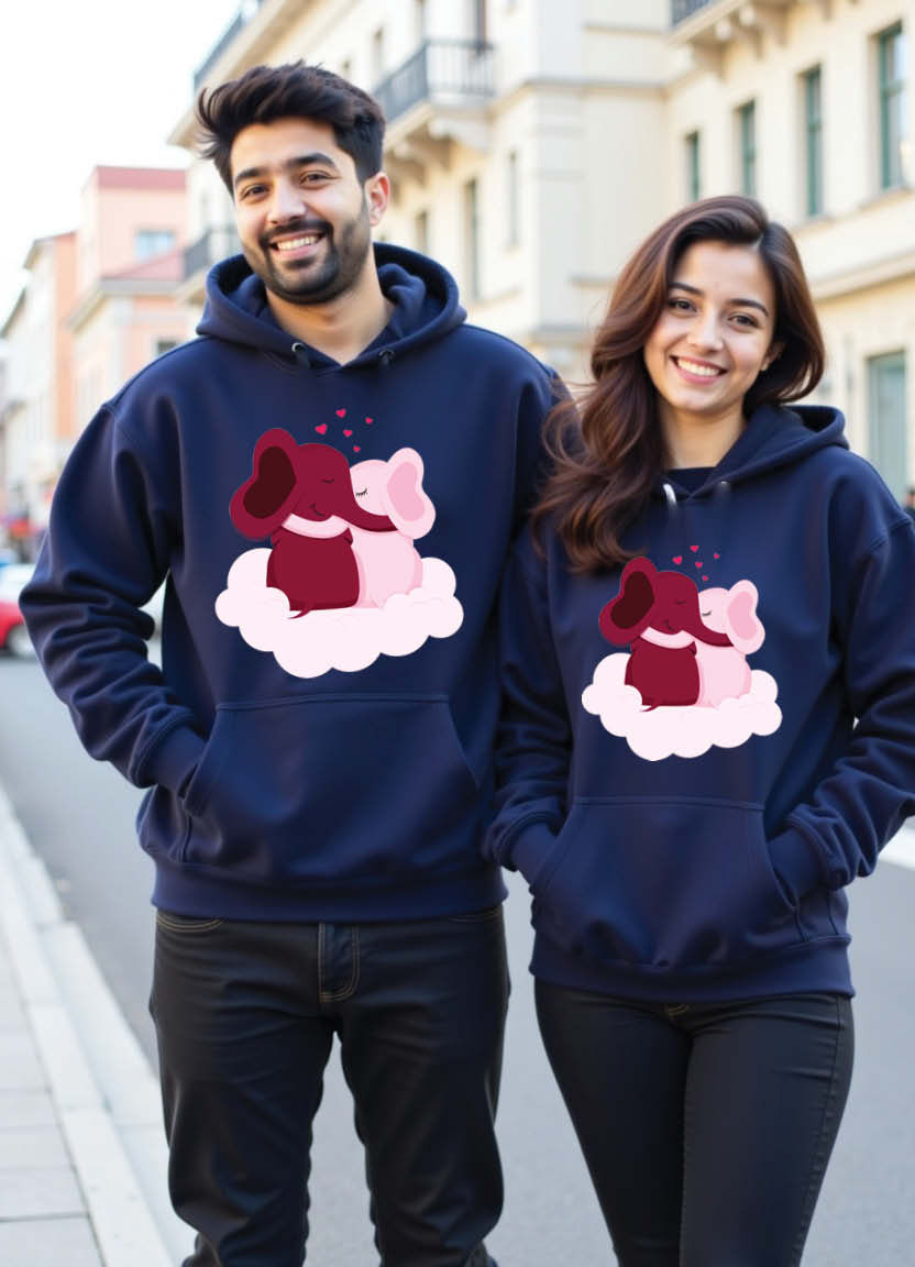 Thumbnail: Bilaspur Couple Edition – Cute & Comfortable Matching Hoodies for Chhattisgarh Jodis