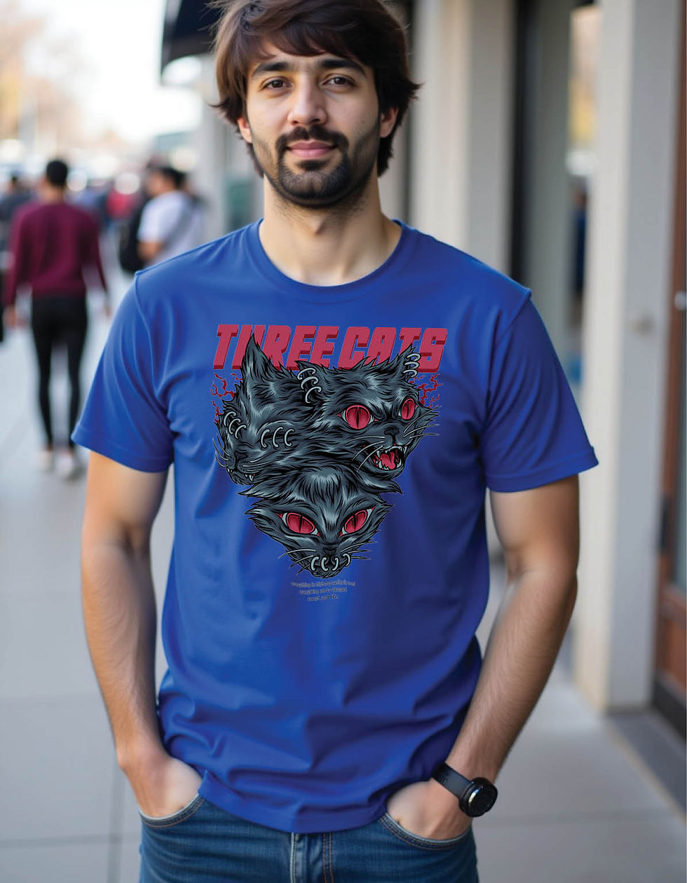 Thumbnail: Regular Fit Graphic Tee with Vibrant Anime Warrior Streetwear Design
