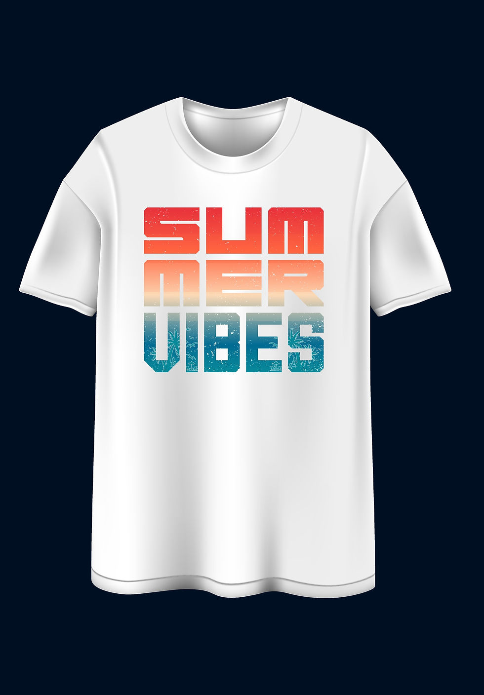 Summer vibes typography printed t shirts