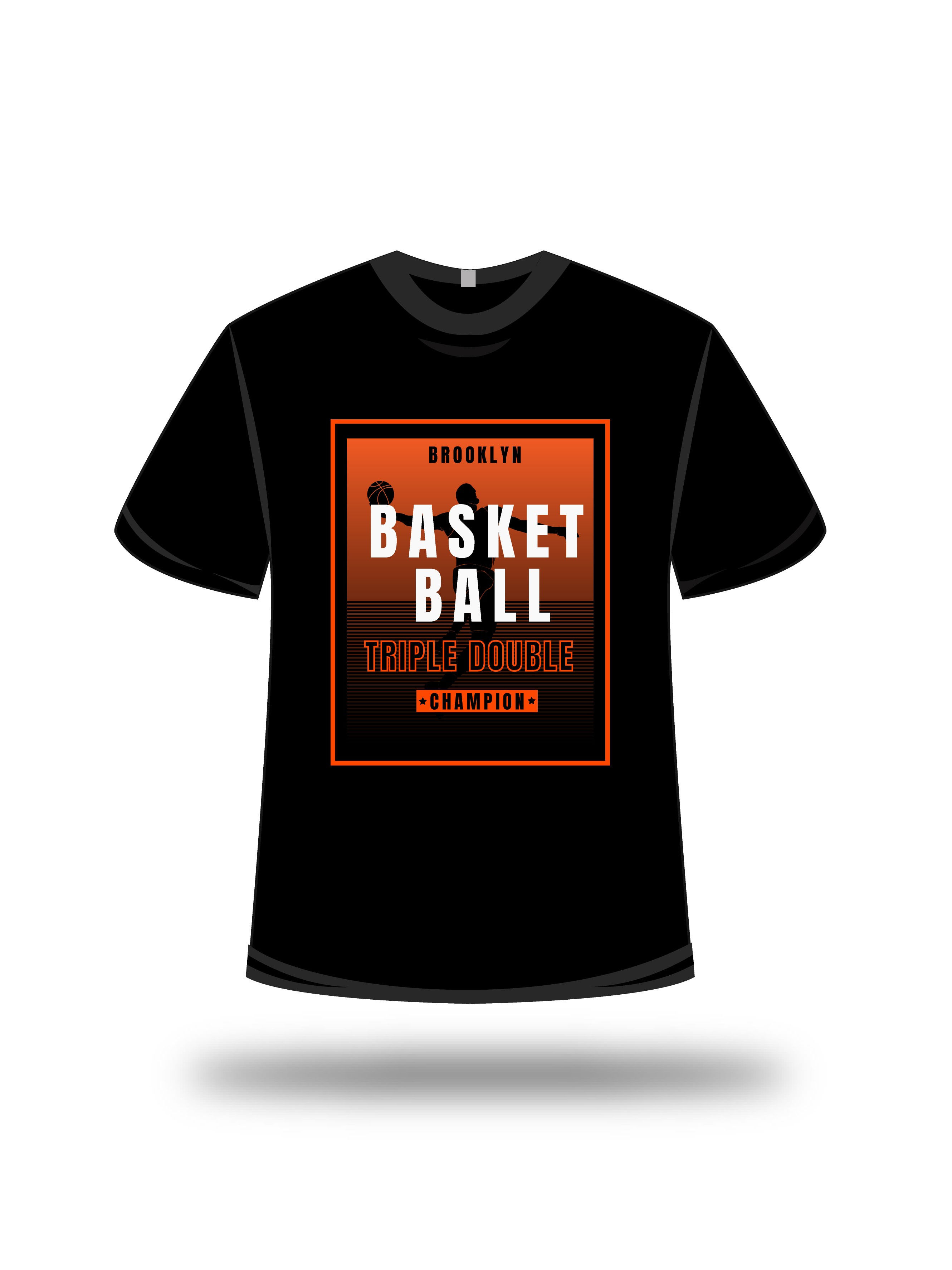 Brooklyn Basketball triple double champion typography t shirt