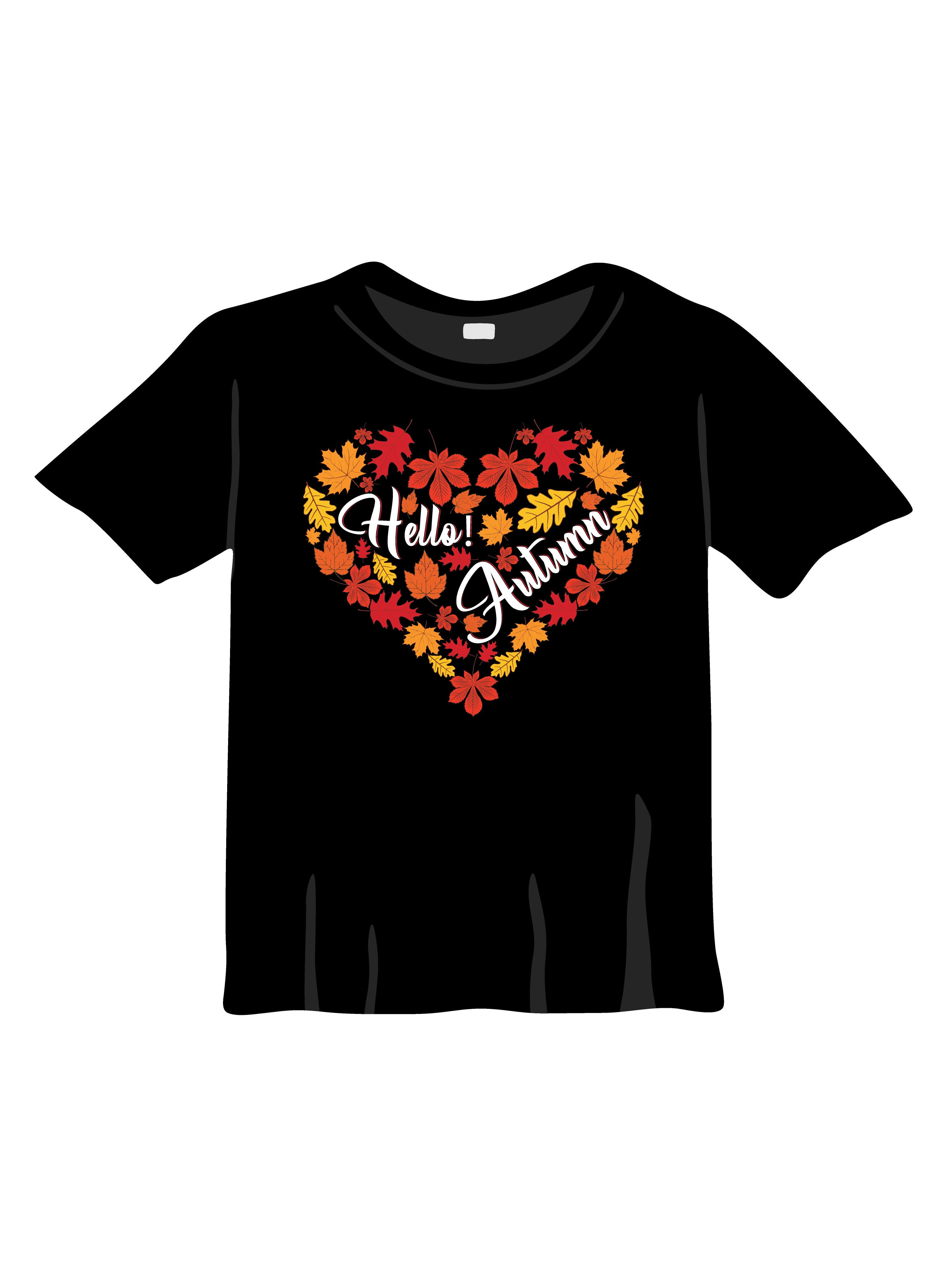 hello autumn typography printed t shirts