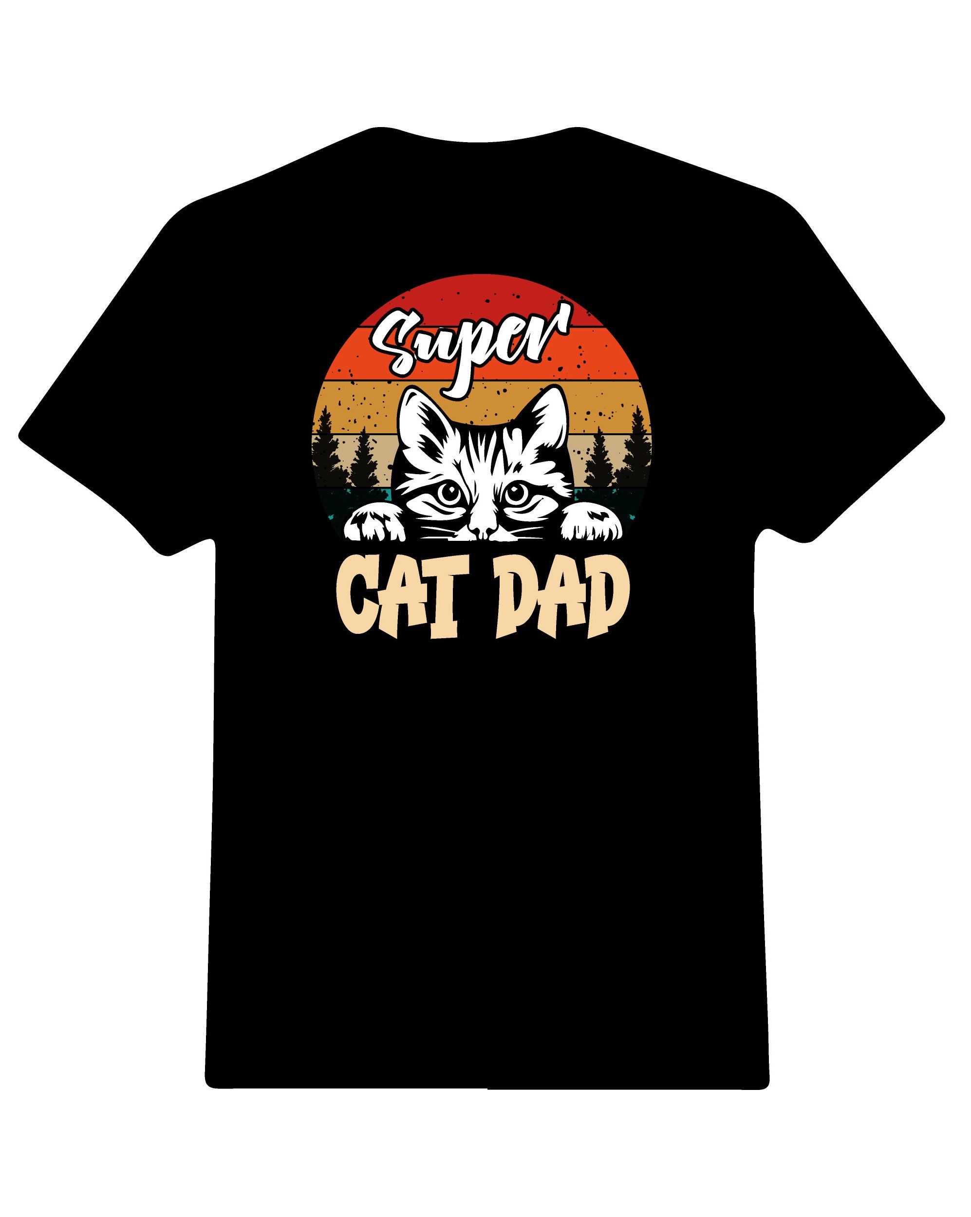 super cat dad graphic printed t shirts cat dad printed t shirts