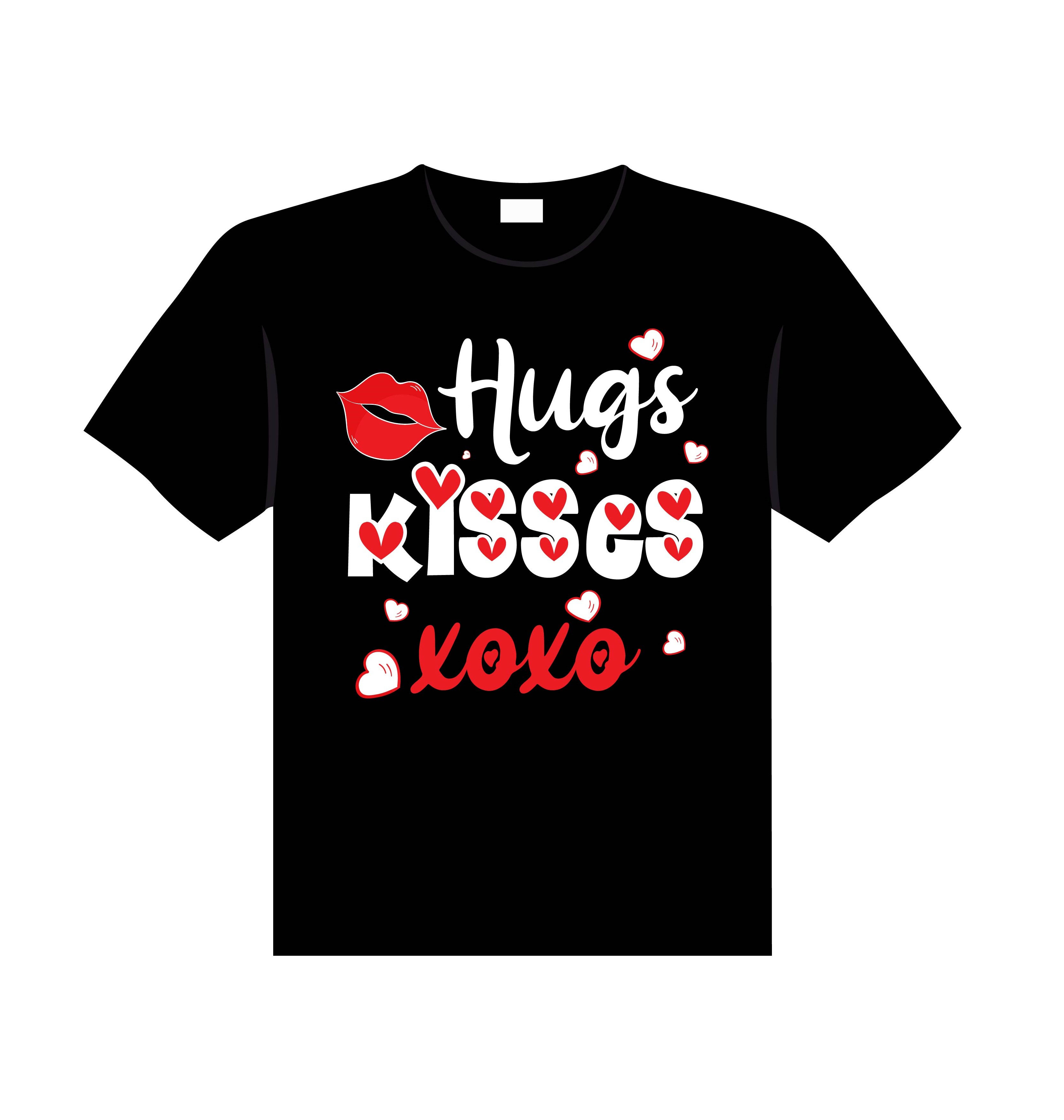 hugs kisses xo xo typography printed t shirts