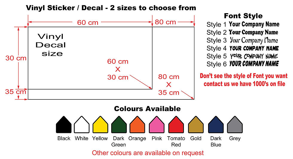 Thumbnail: Rear Window Vinyl Decals - 6 Designs - 2 Sizes