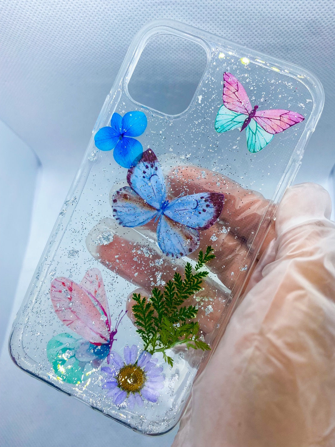 Butterfly and Nature Case wirh Silver Foil 11