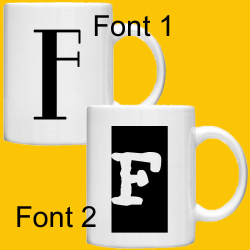 Thumbnail: Letter Themed Standard Mug -2 Font styles to choose from