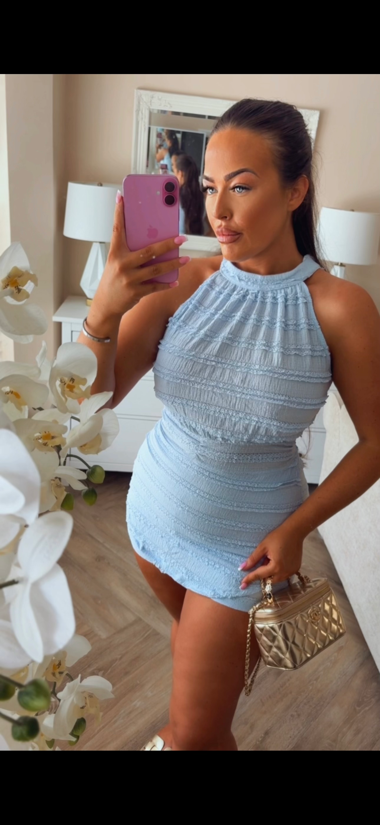 Blue Halter Playsuit