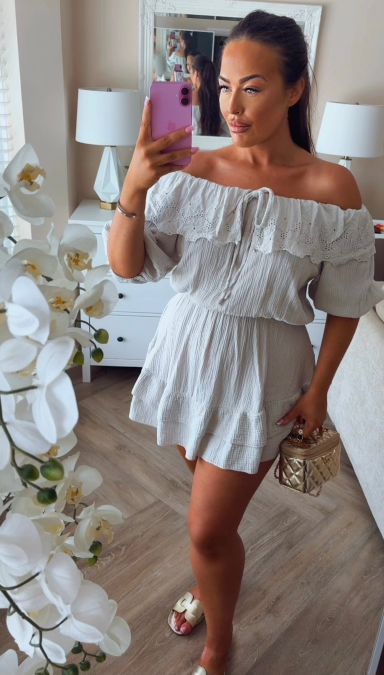 Beige Frankie Frill Dress