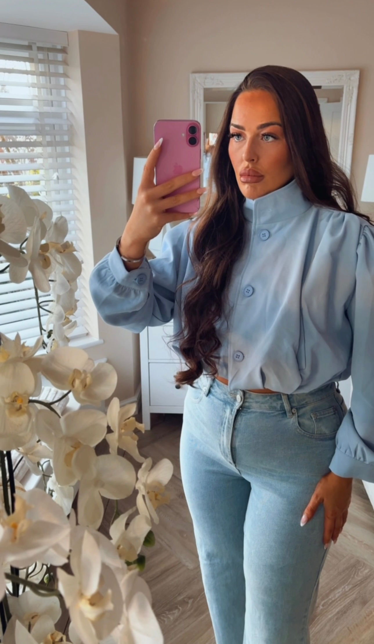 Blue HALLIE Trench Jacket
