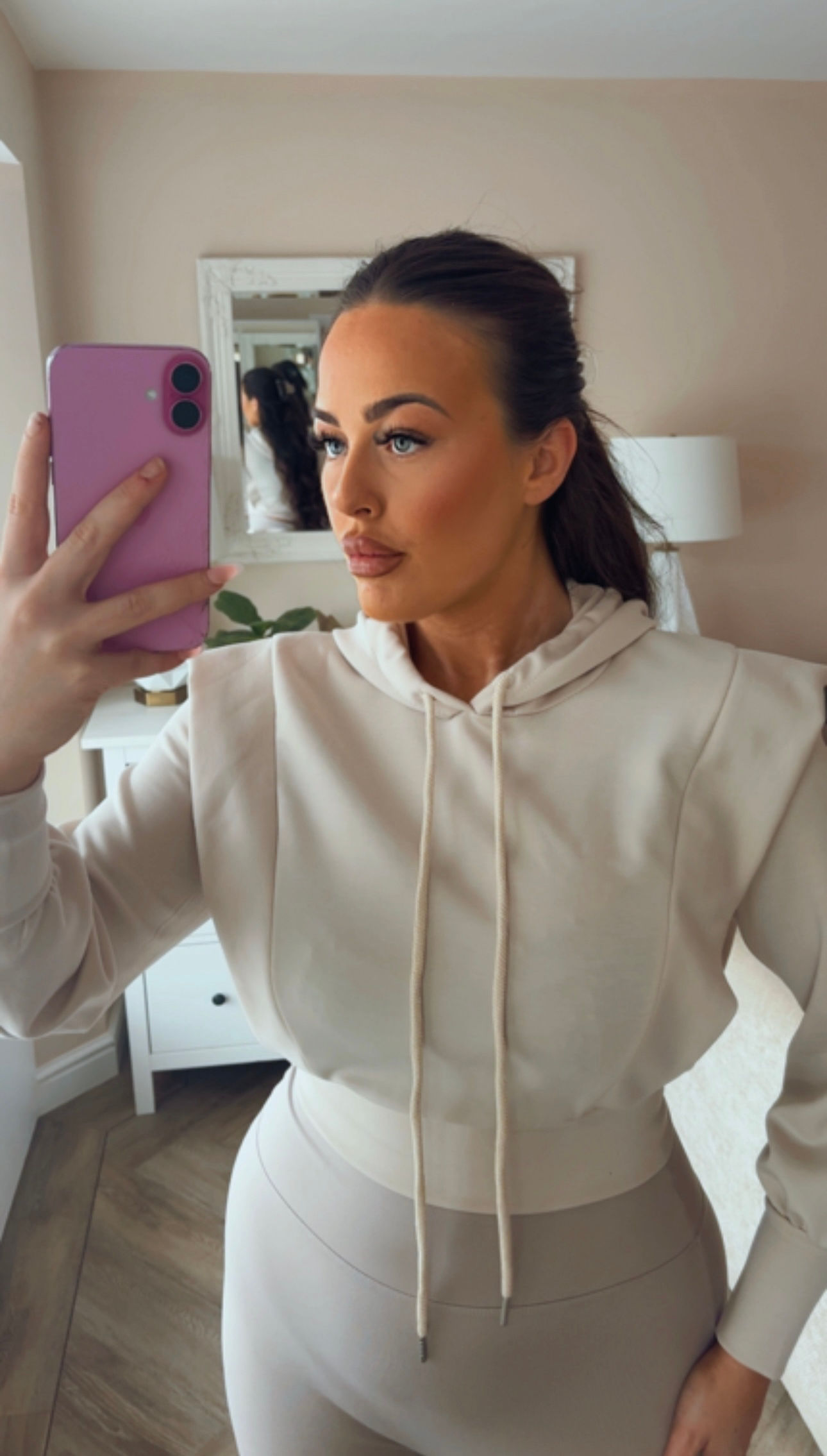Beige SOLELI Sculpt Hoodie