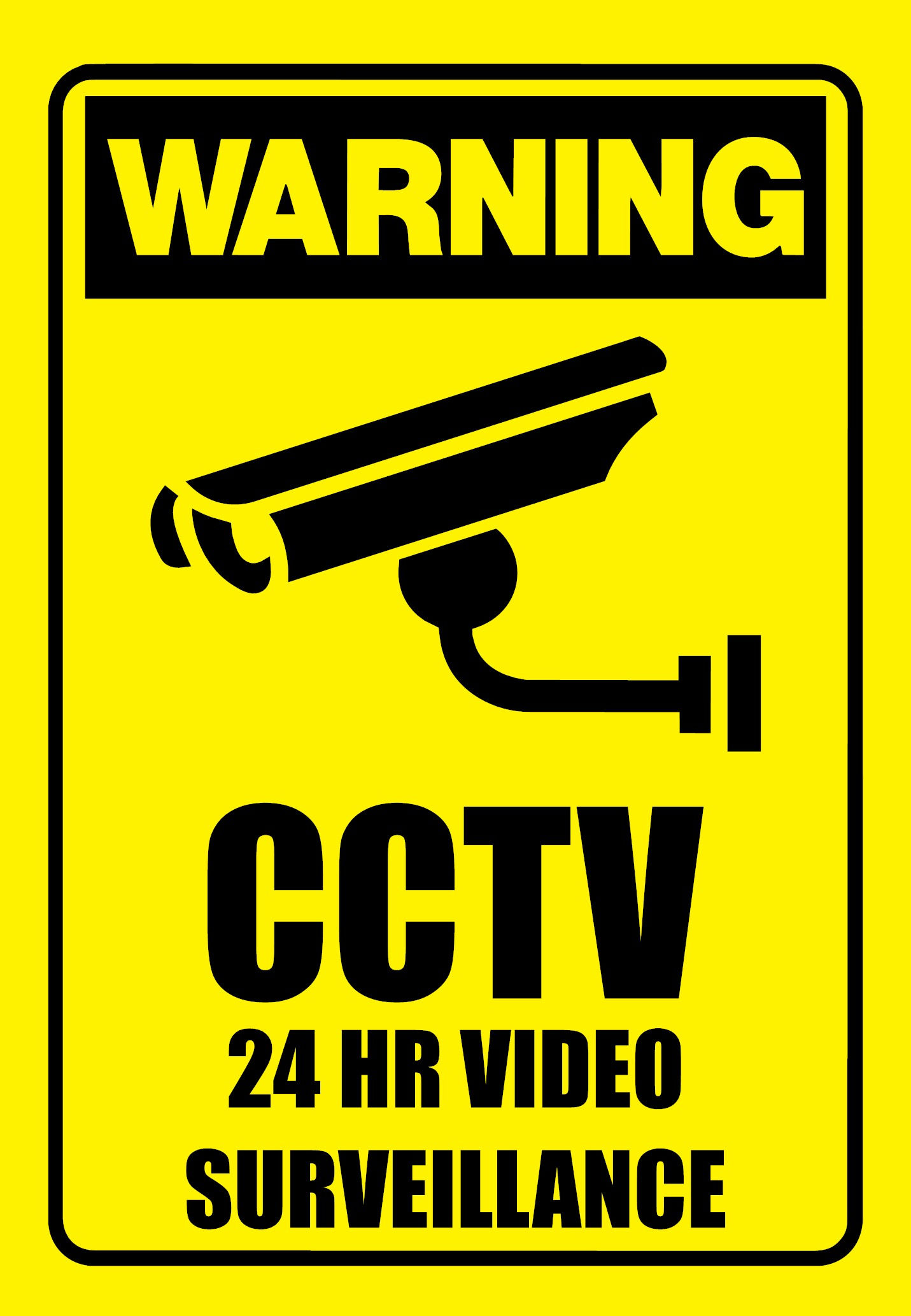 24 Hrs Video Surveillance Cctv Metal Sign 300X450