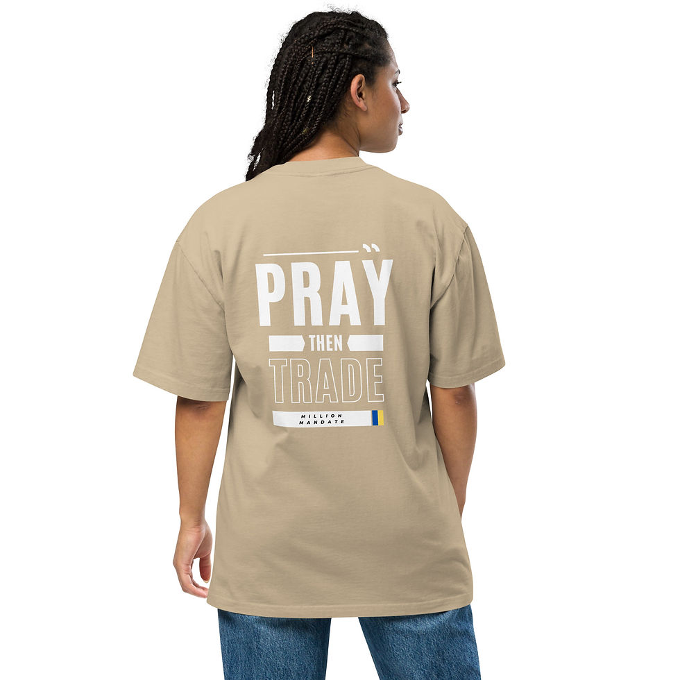 Thumbnail: Pray Then Trade Oversized faded t-shirt