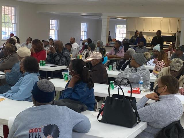 Group of nearly 70 Mt. Olive Mississippi farmers learn about the Discrimination Financial Assistance Program during an informational session in Mt. Olive, Mississippi.