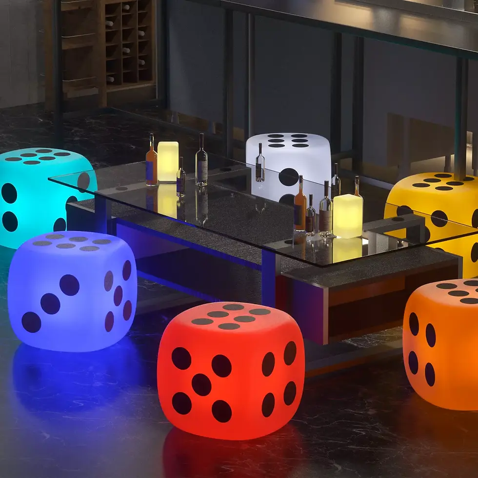 LED Dice Light Pub Bar Stool