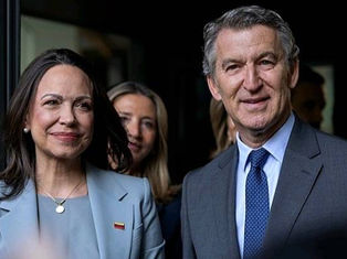 MARÍA CORINA MACHADO SE ENTREVISTA CON LÍDER DEL PP EN MADRID