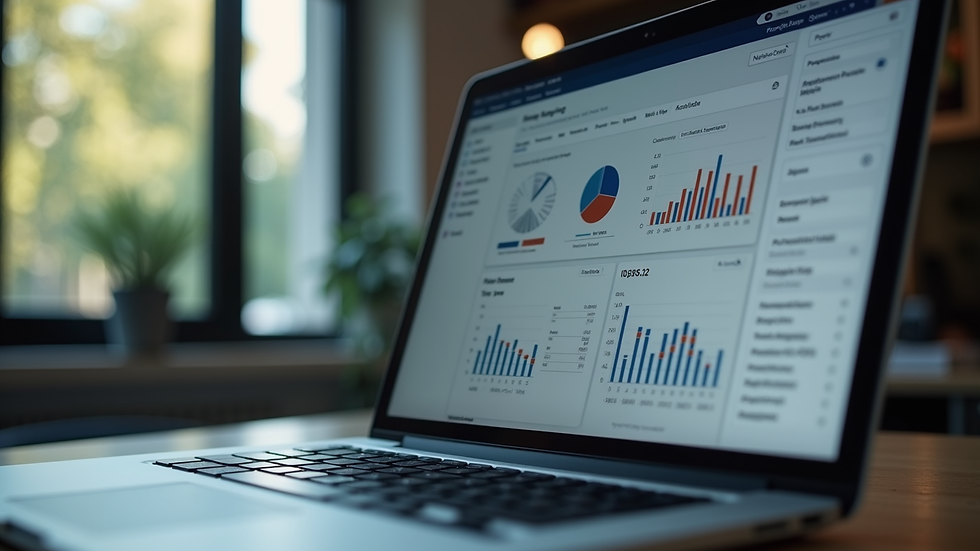 Close-up view of a laptop screen showing a project management dashboard