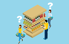 3-pessoas-comprando-e-pegando-produtos-em-uma-prateleira-de-supermercado