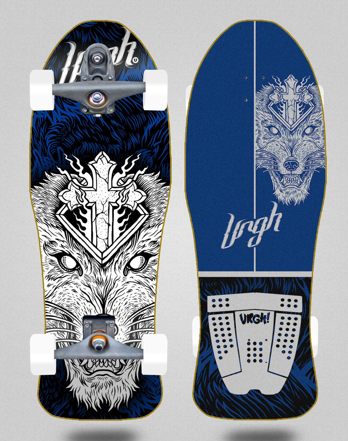 Urgh surfskate T12 trucks - Wolf blue 10x30 Drag