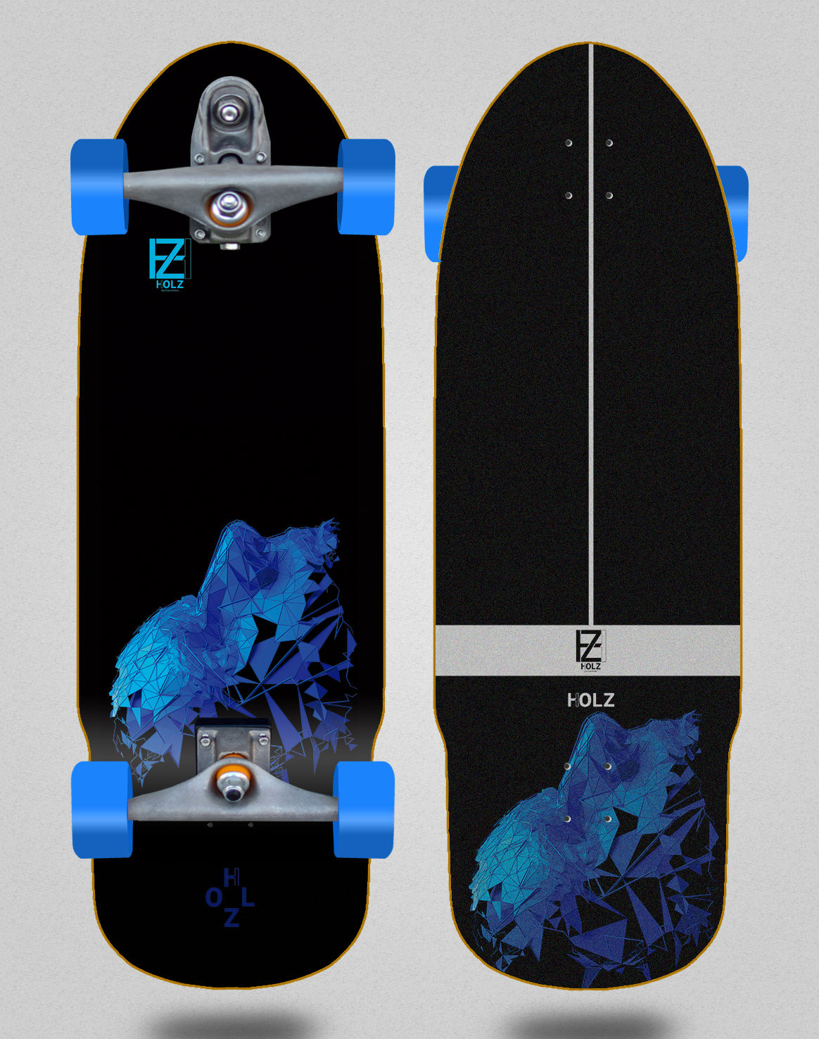 Holz surfskate T12 trucks Critical blue 32
