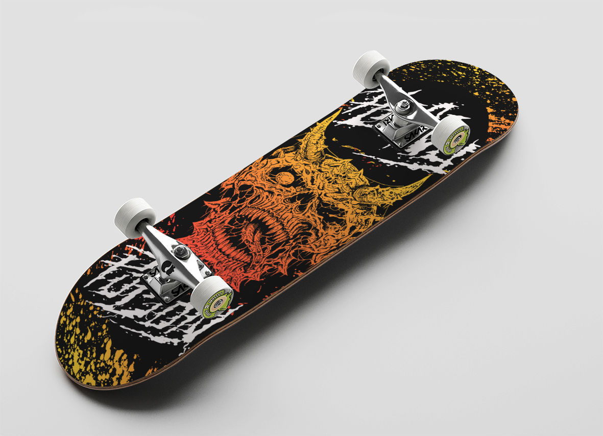 Heavy Poison skate complete Skull Demon On fire