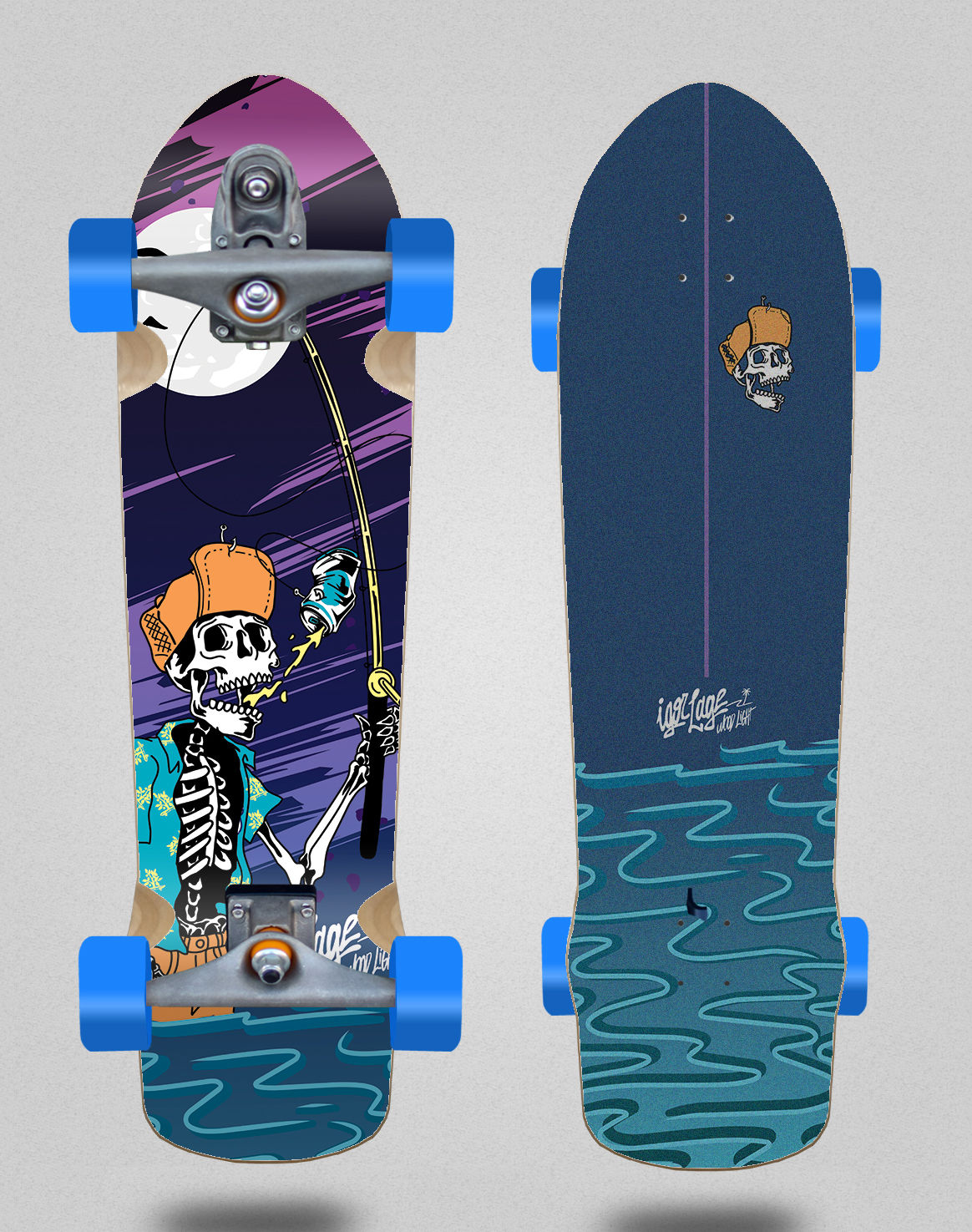 Wood light surfskate T12 trucks - Igor Lage Day Victim 8.46x32.55¨