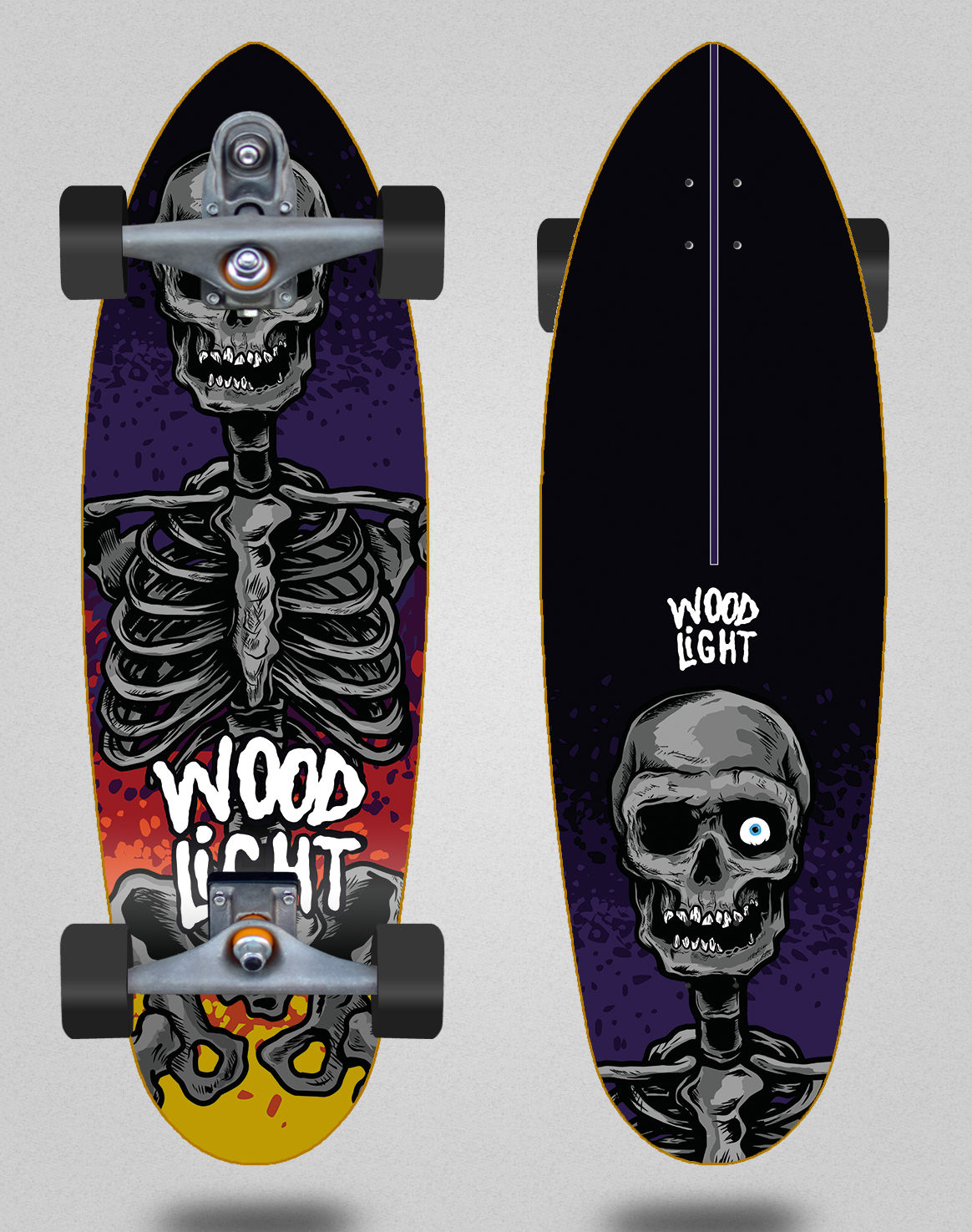 Wood light surfskate T12 trucks - Blow up Last Survivor 32,5