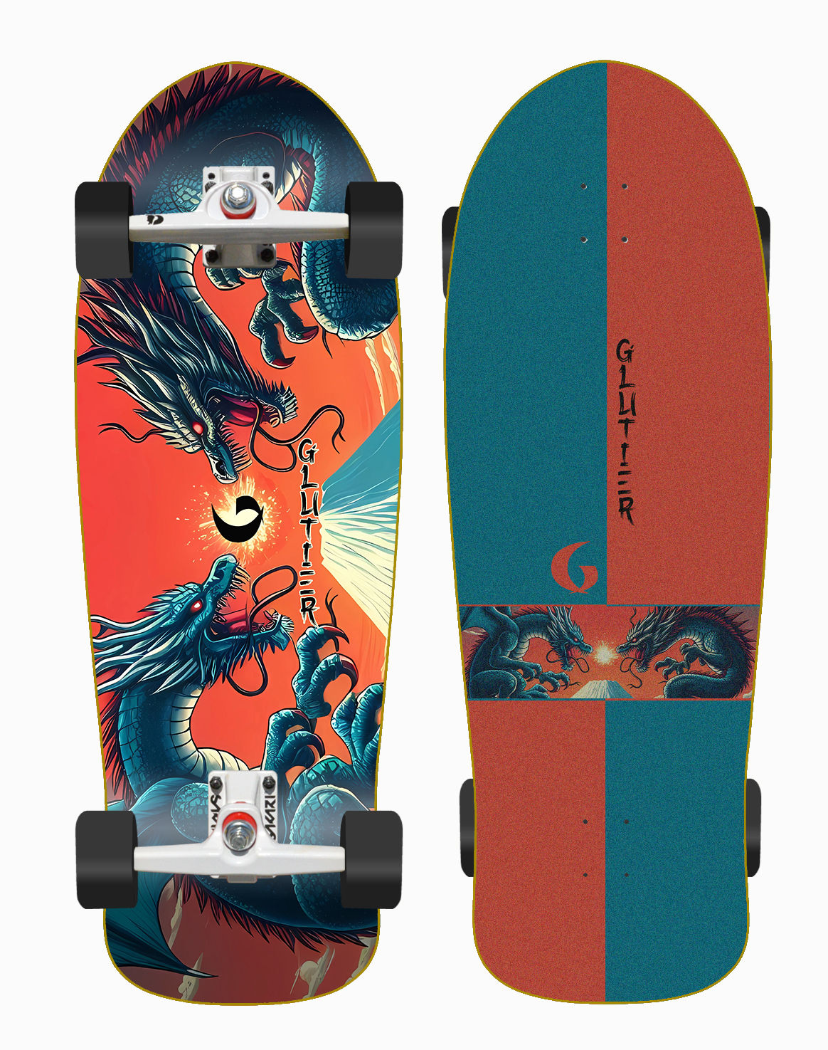 Glutier surfskate SGI trucks - Japan Epic Dragons Natas 10x30