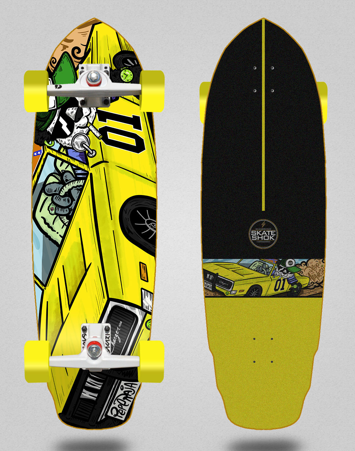 Skate Shok surfskate SGI trucks Pepe Arancibia yellow 32