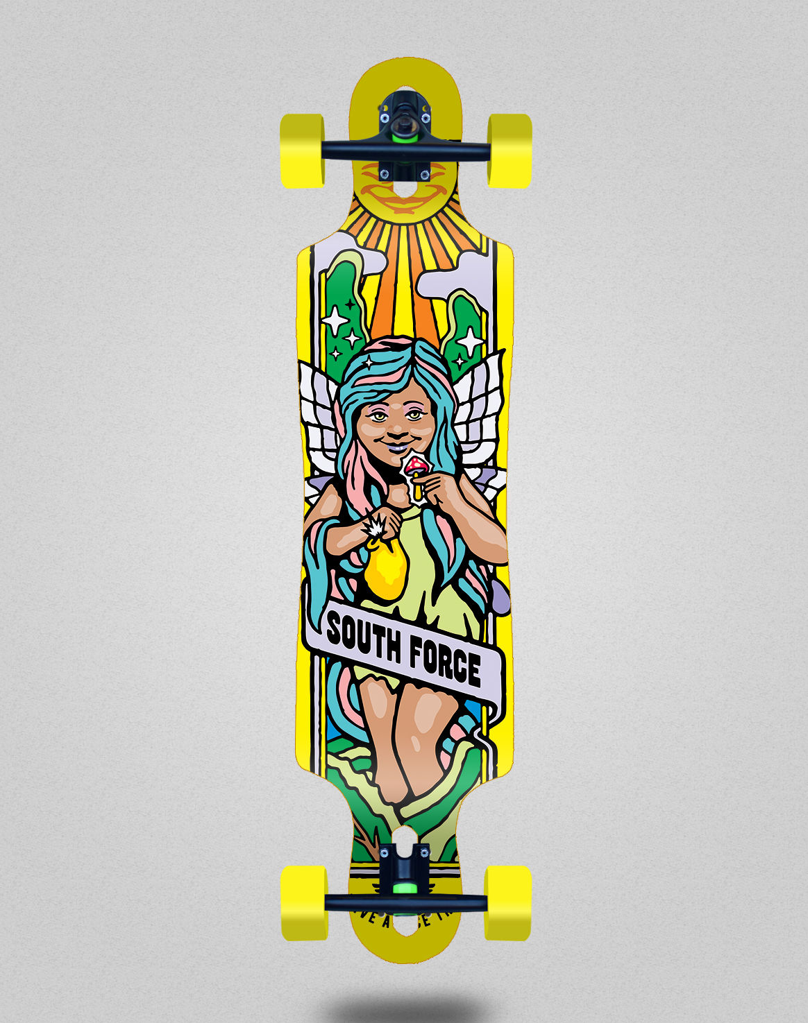 South force Hada Trip yellow longboard complete 40x9