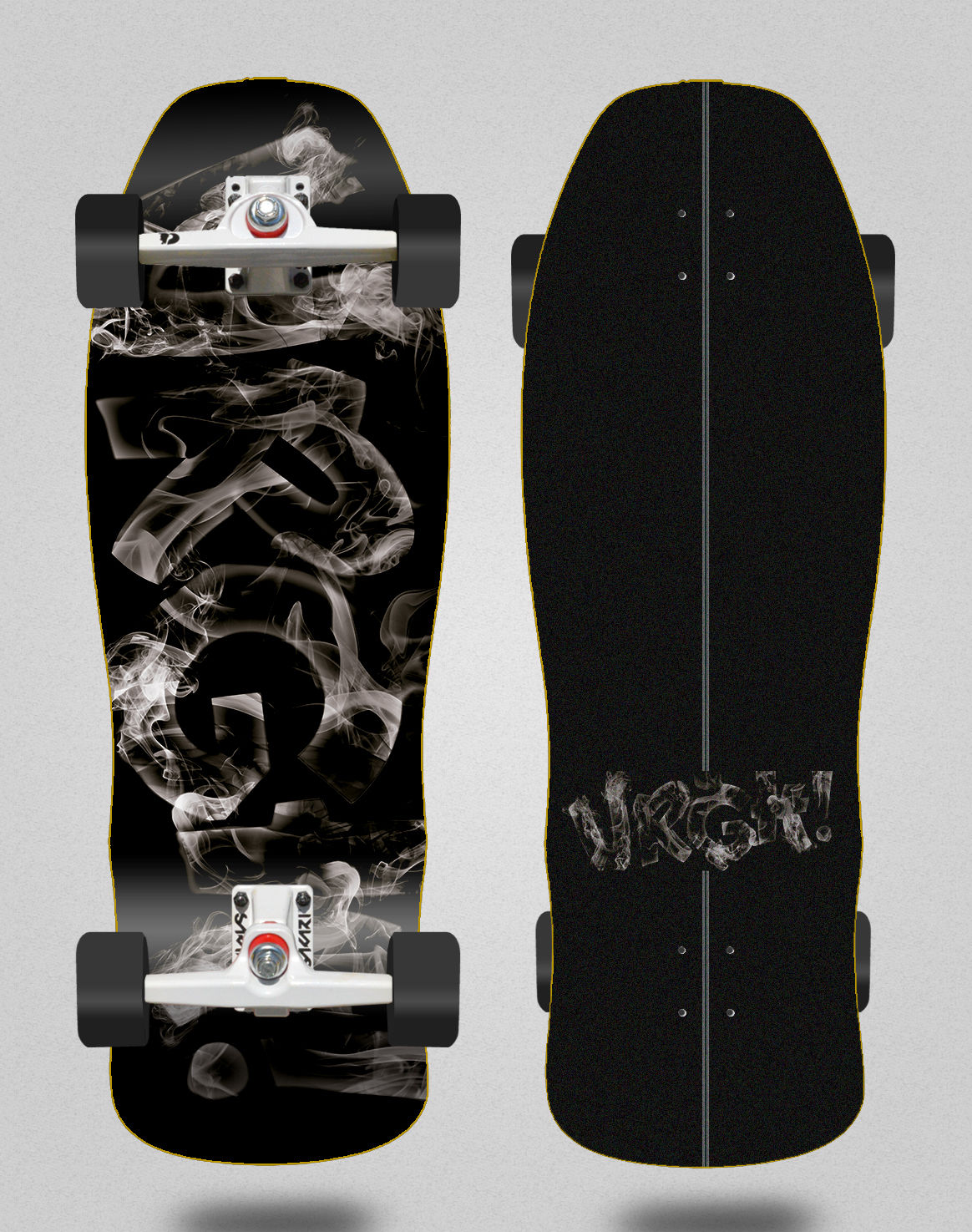 Urgh surfskate SGI trucks - Smoke black well 9.625x29.75