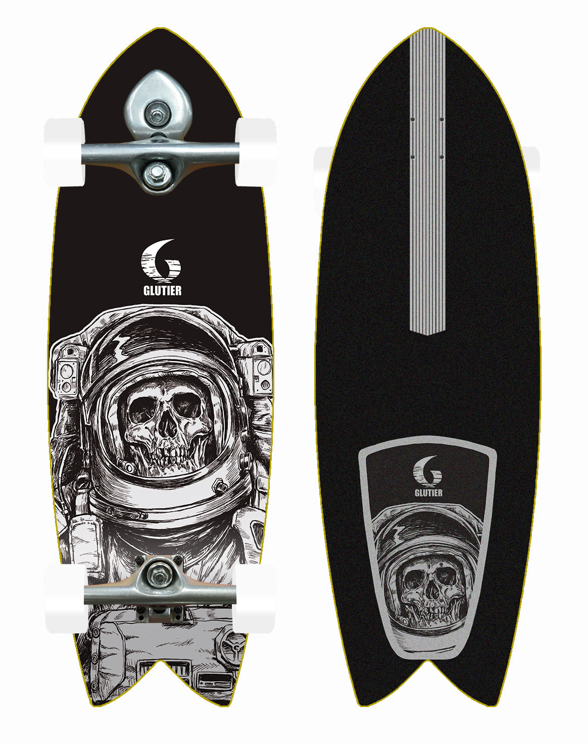 Copia de Glutier surfskate BURI trucks - Dark Panther pink Well 9.625x29.75