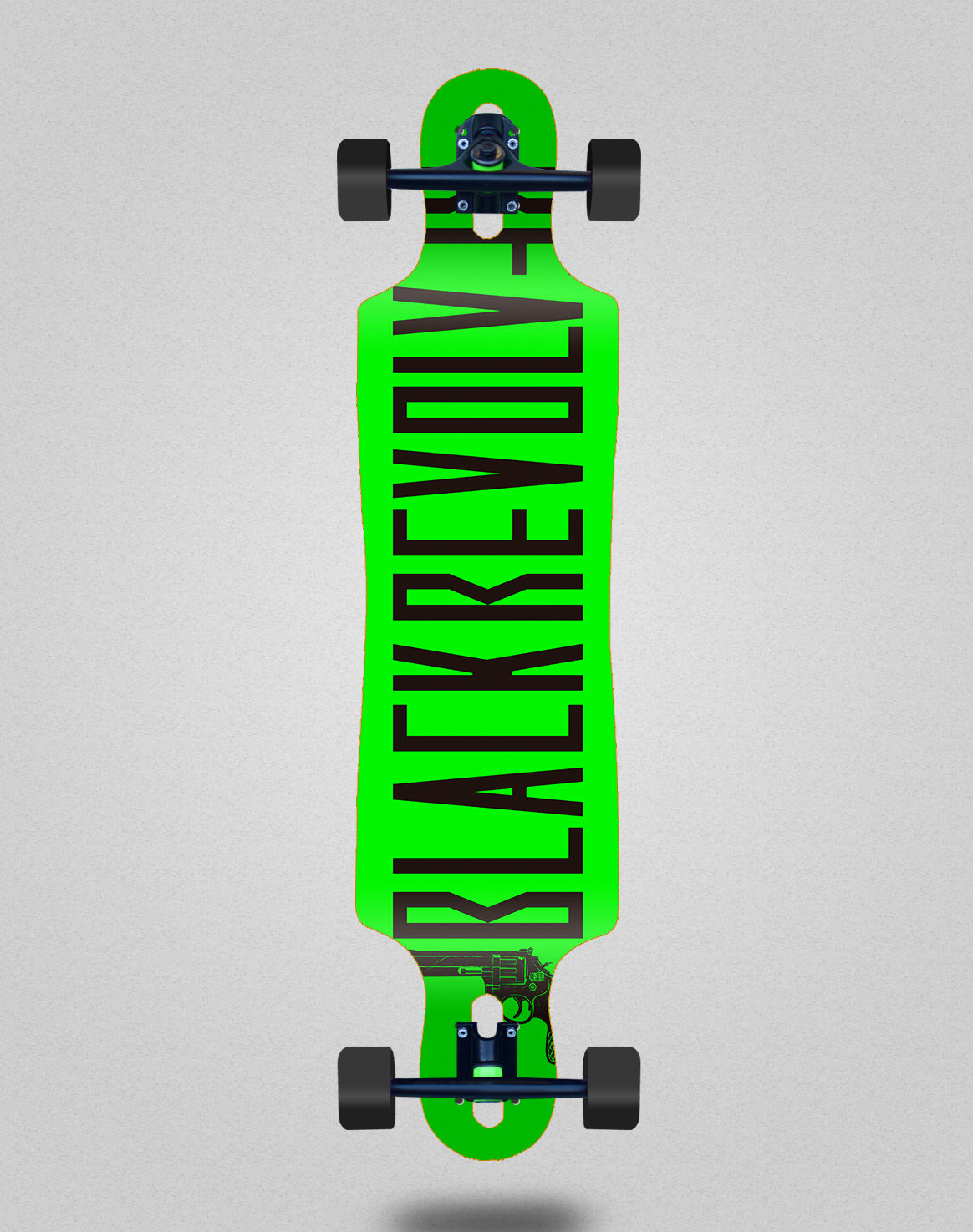 Black Revolver Color green black longboard complete 40x9