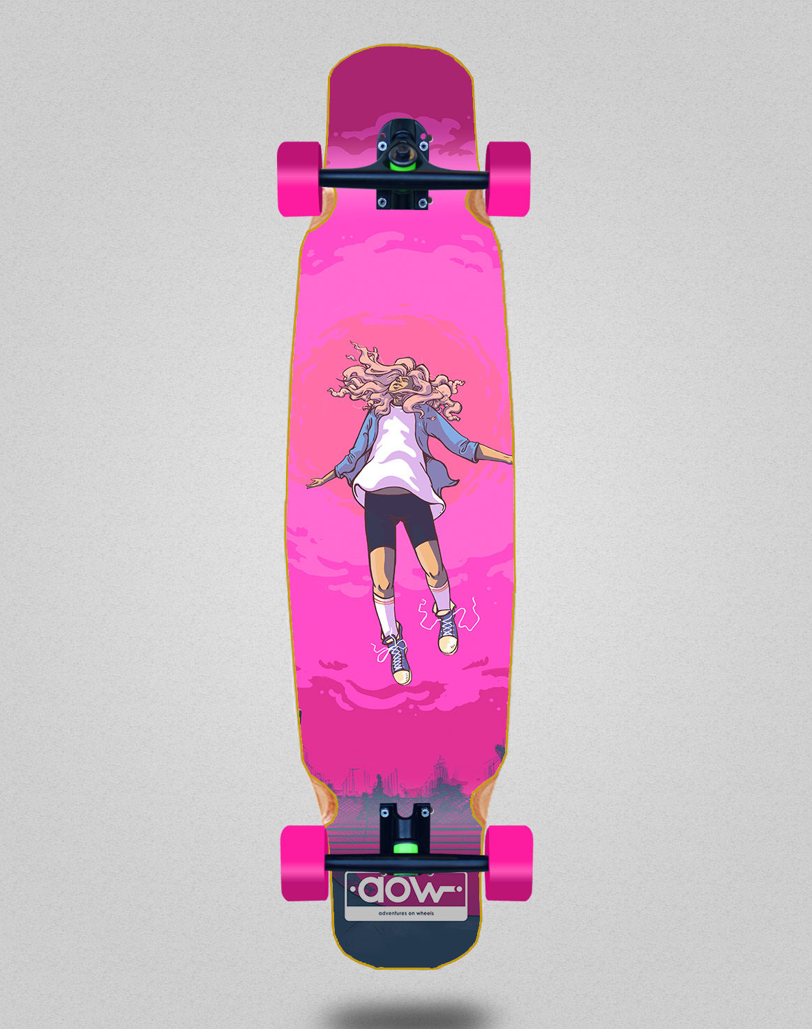 Aow Floating pink longboard bamboo dance complete 46x9
