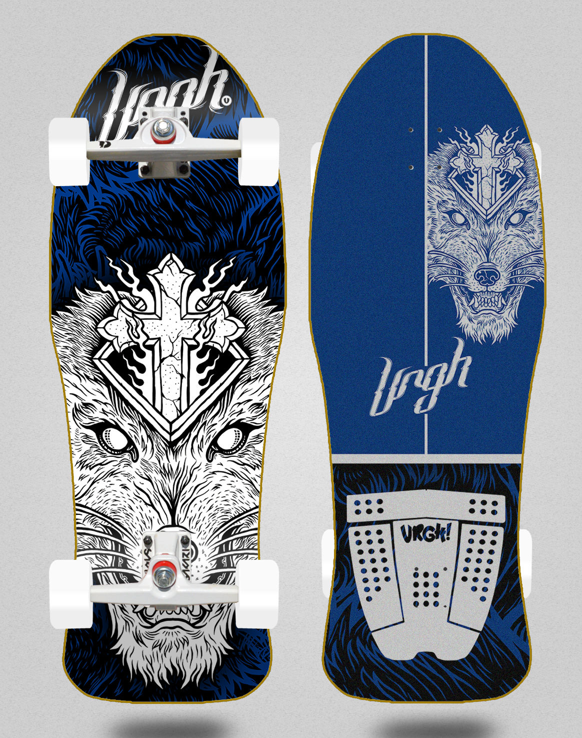 Urgh surfskate SGI trucks - Wolf blue 10x30 Drag