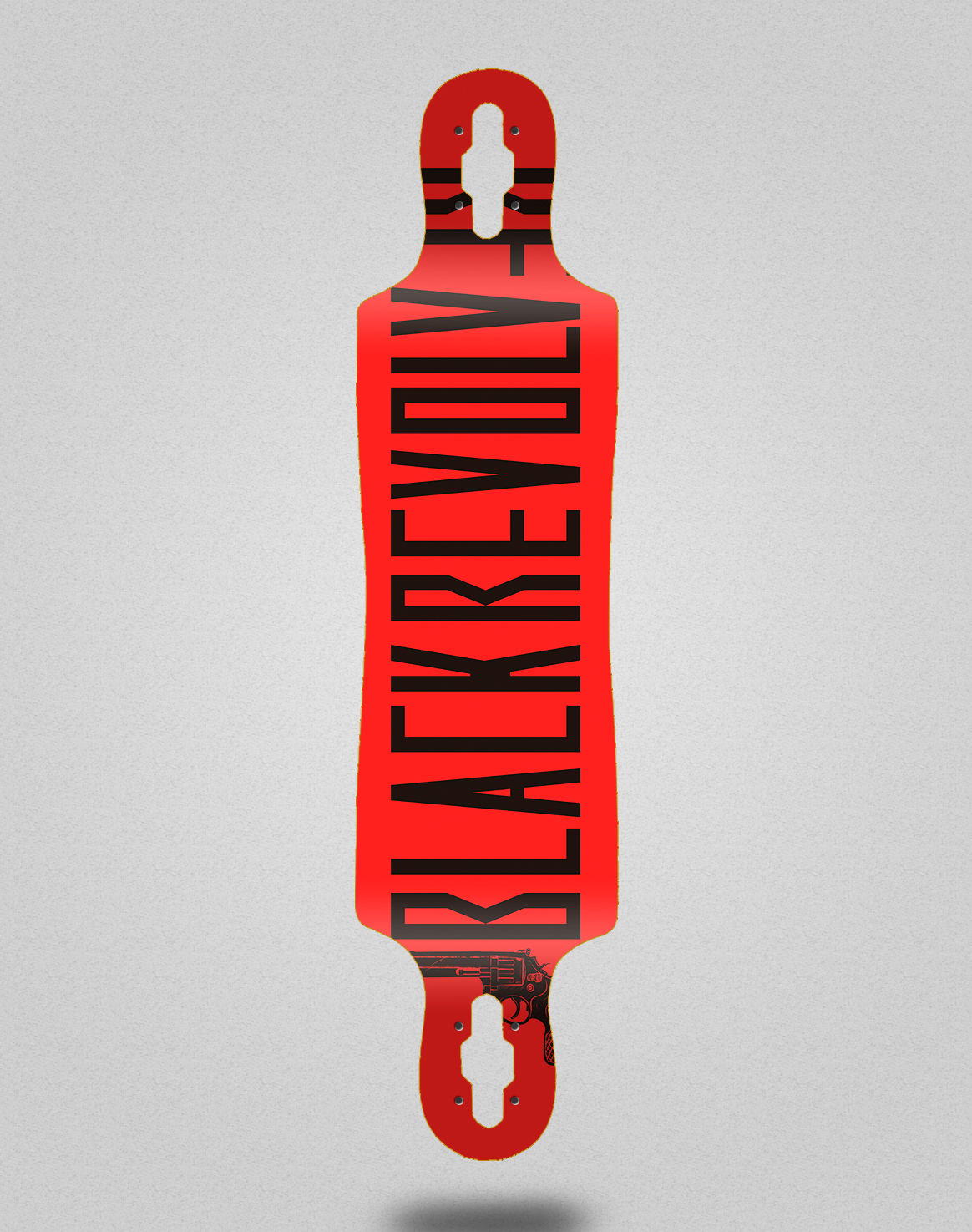 Black Revolver Color red longboard deck 40x9