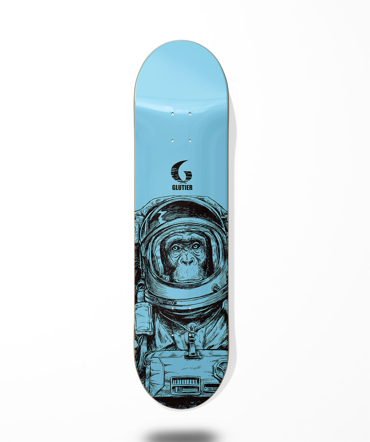 Glutier Dark Space Mirror Monkey skate deck