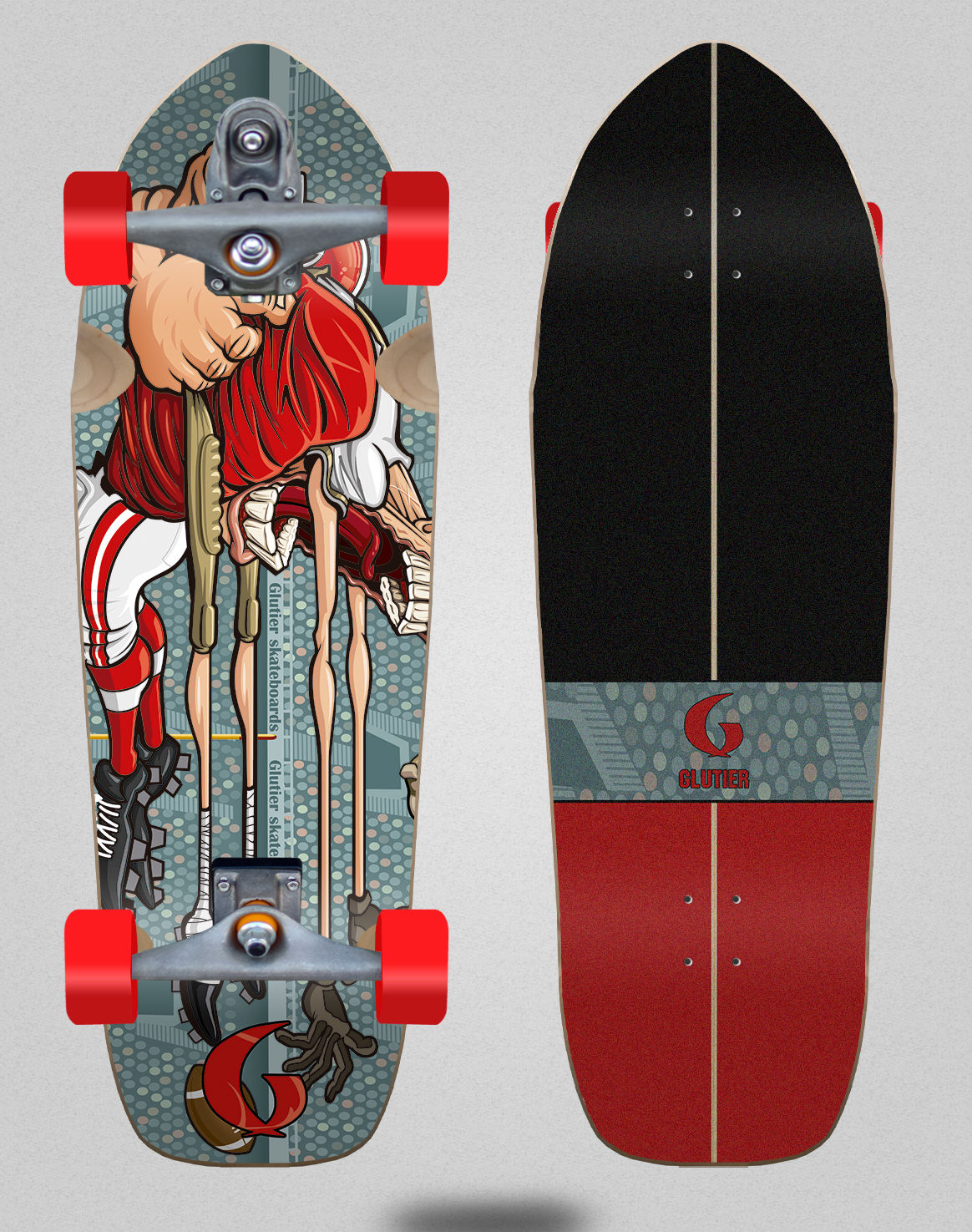 Glutier surfskate T12 trucks - Crazy block Maple Modene 10.05x33.30¨