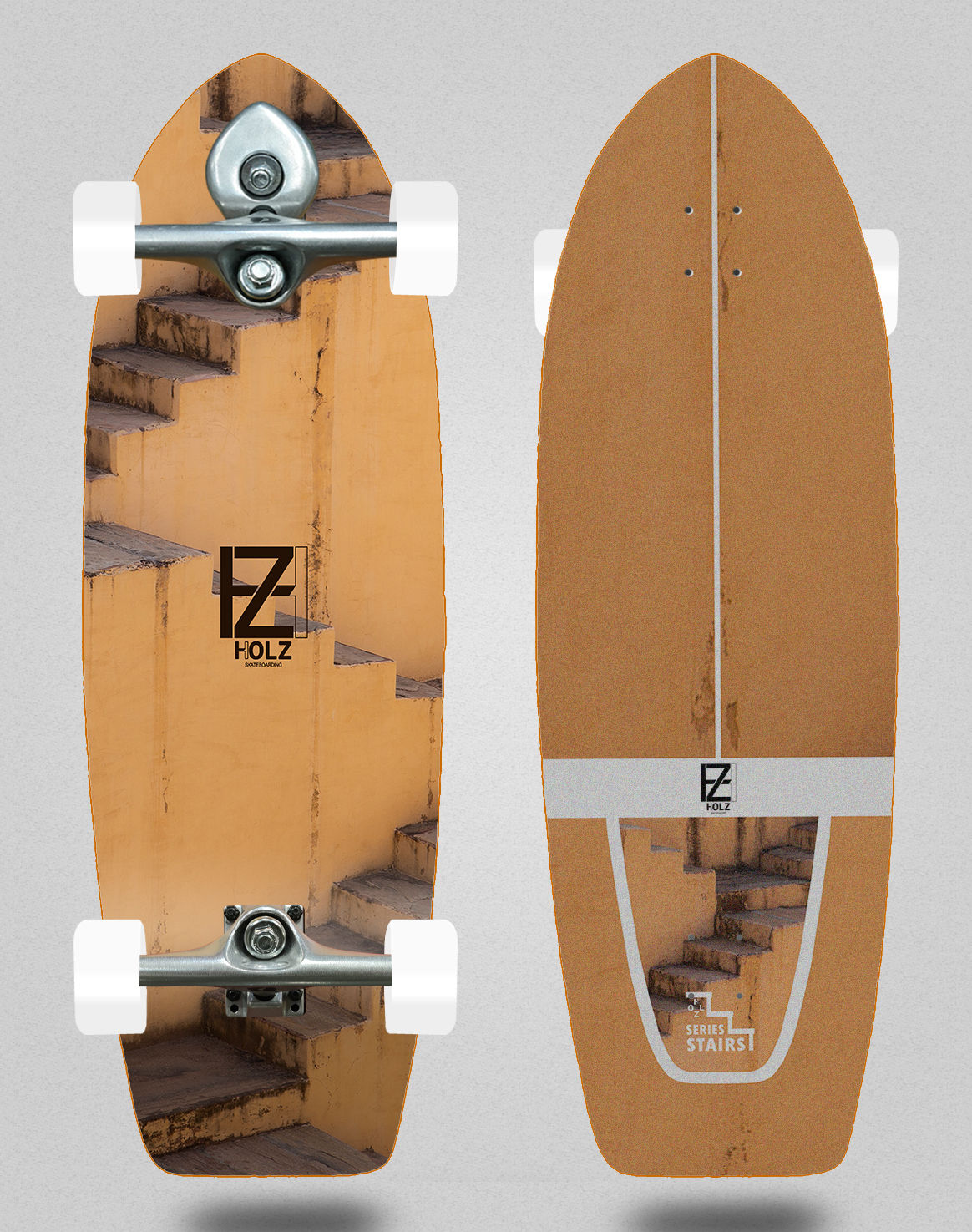 Holz surfskate BURI trucks - Stairs Arabic 31 fat tail