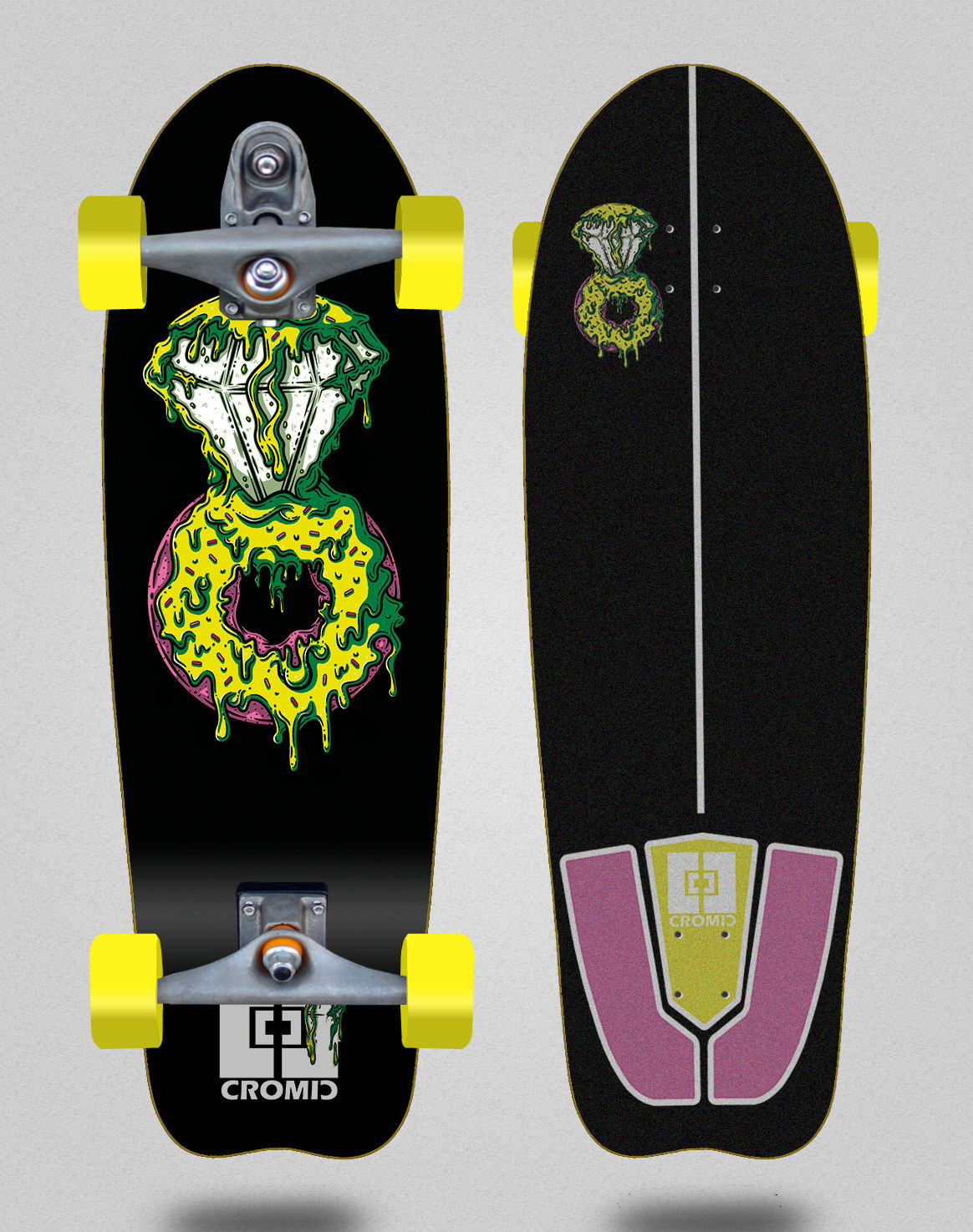 Cromic surfskate T12 trucks Donat yellow 31 fish