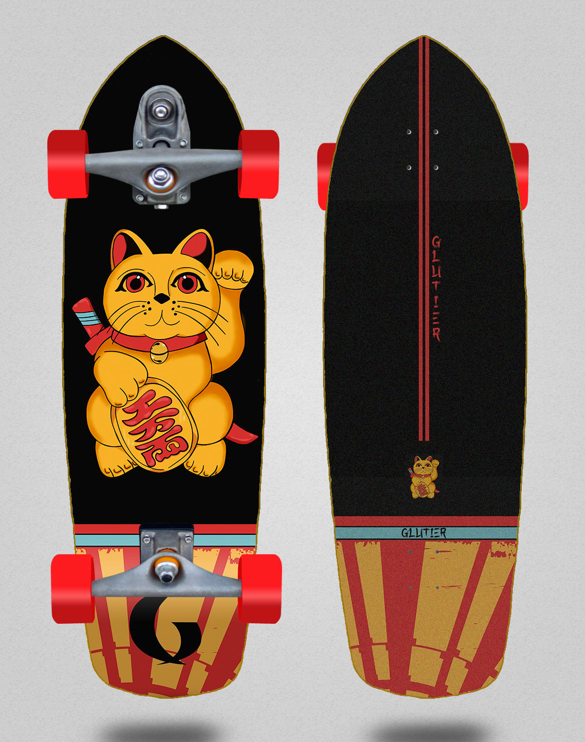Glutier surfskate - Japan Gold Lucky Cat 34