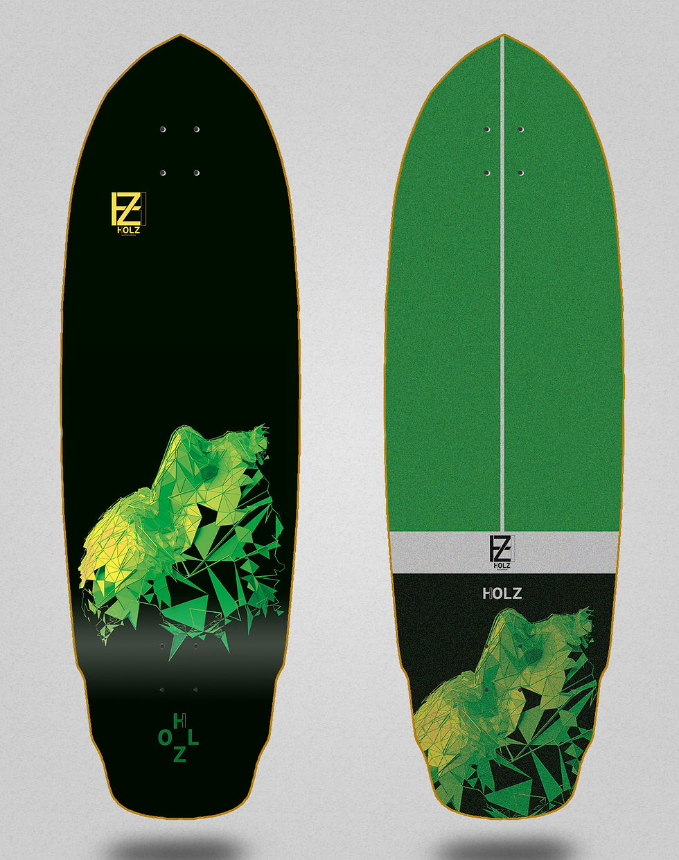 Miniatura: Holz surfskate deck Critical green 32 special